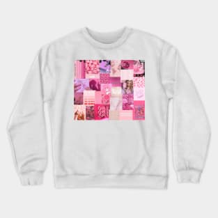 pink aesthetic collage Crewneck Sweatshirt